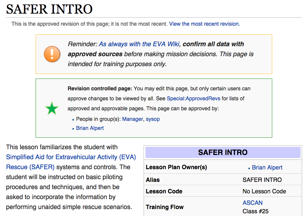 Approved Revisions example